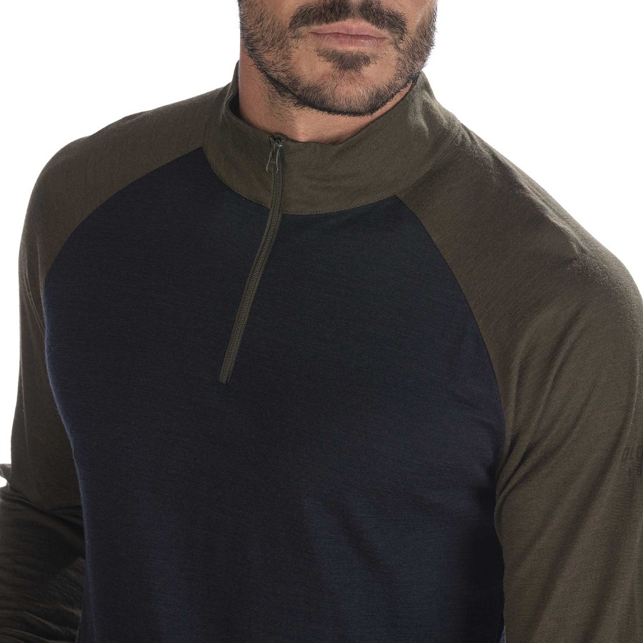 Dolomite T-Shirt Da Uomo A Maniche Lunghe Dolomite Cristallo Zip Merino | Felpe