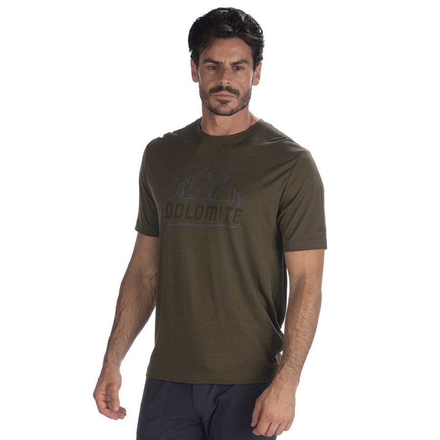 Dolomite T-Shirt Da Uomo A Maniche Corte Dolomite Cristallo Merino | Magliette